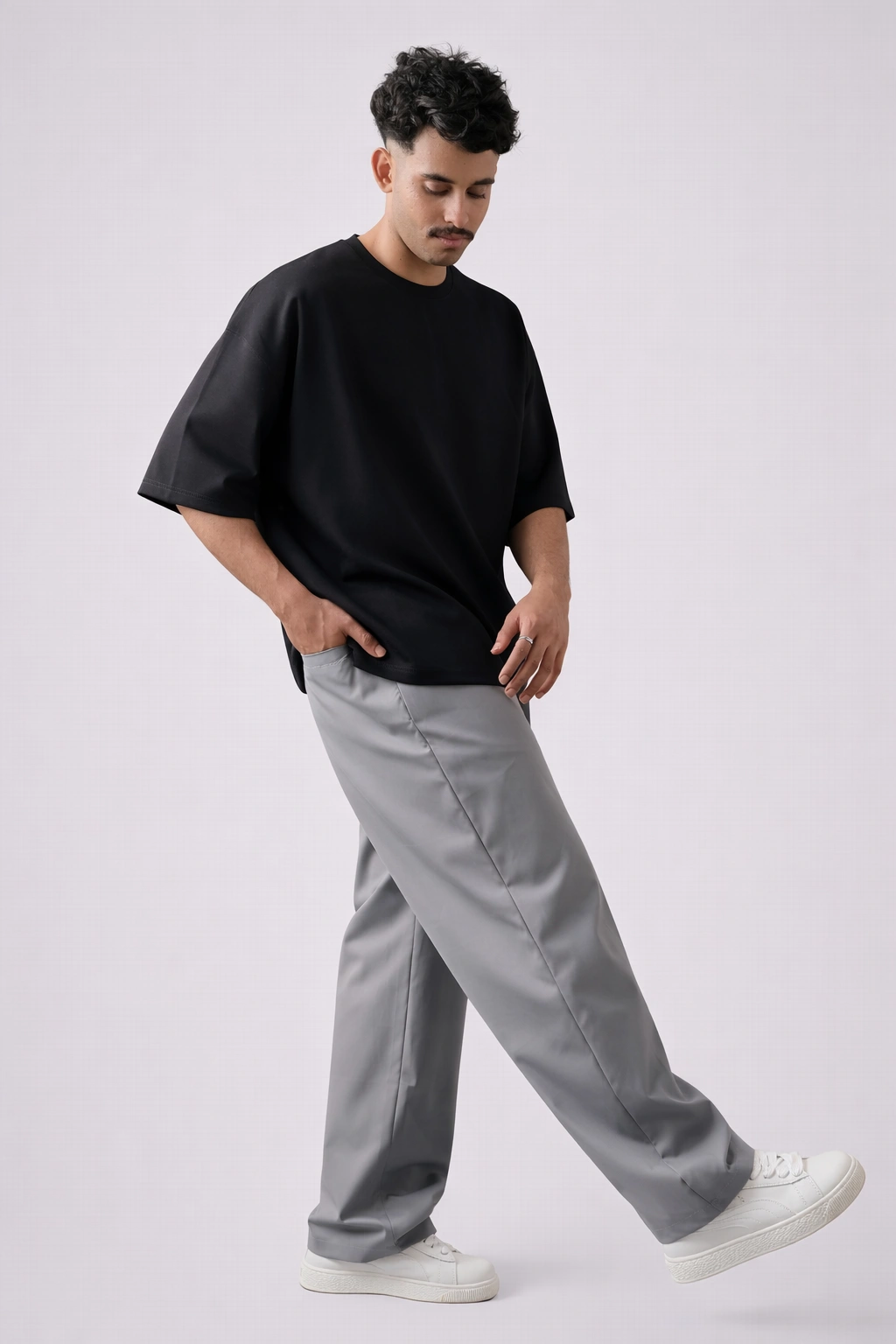 HAIF ELASTIC WAIST PANTS